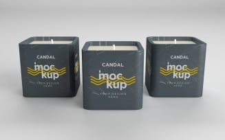 Three Candle Label Packaging Mockup 01