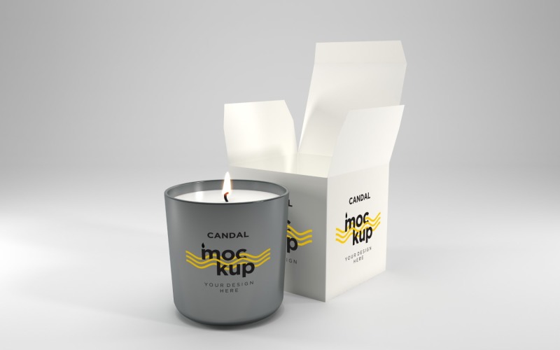 Two Candle Label Packaging Mockup 03 Product Mockup
