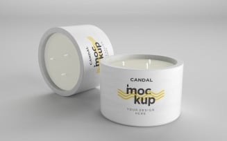 Two Candle Label Packaging Mockup 04