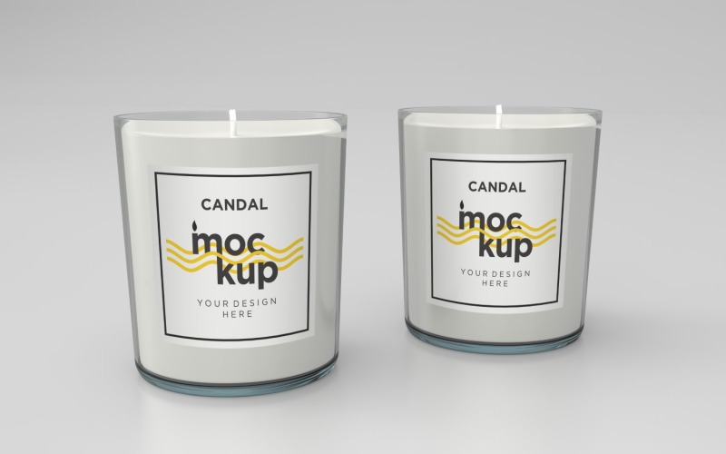Two Candle Label Packaging Mockup 05 Product Mockup