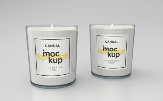 Two Candle Label Packaging Mockup 05
