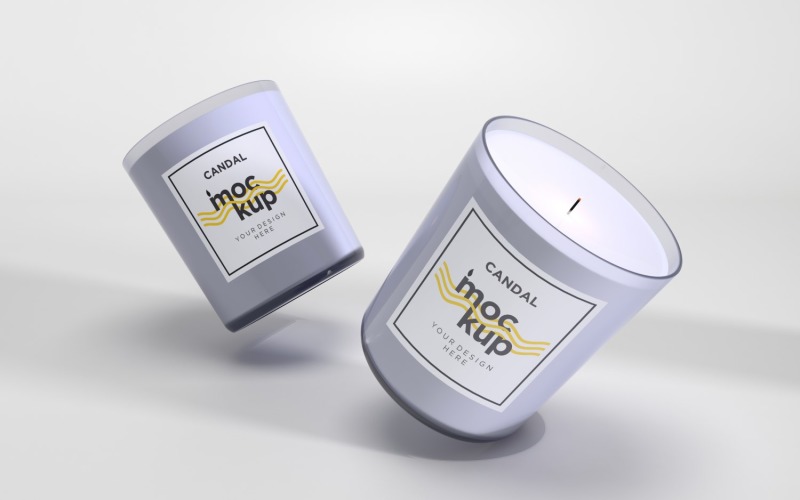 Two Candle Label Packaging Mockup 13 Product Mockup