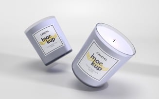 Two Candle Label Packaging Mockup 13