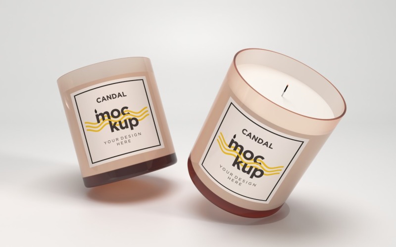 Two Candle Label Packaging Mockup 16 Product Mockup