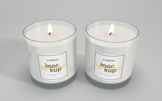 Two Candle Label Packaging Mockup 34