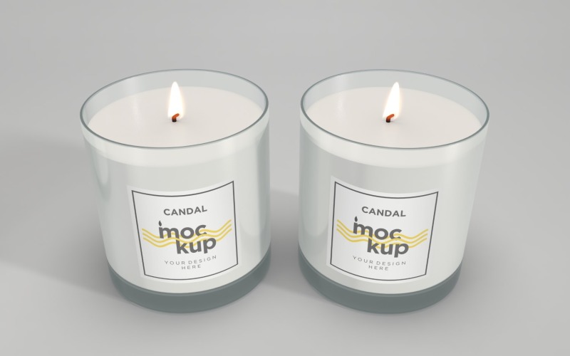 Two Candle Label Packaging Mockup 34 Product Mockup