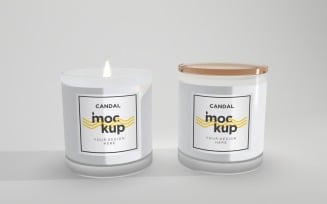 Two Candle Label Packaging Mockup 50