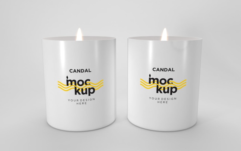 Two Candle Label Packaging Mockup 60 Product Mockup