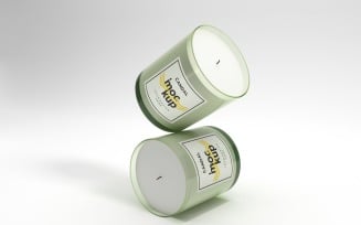 Two Candle Label Packaging Mockup 66