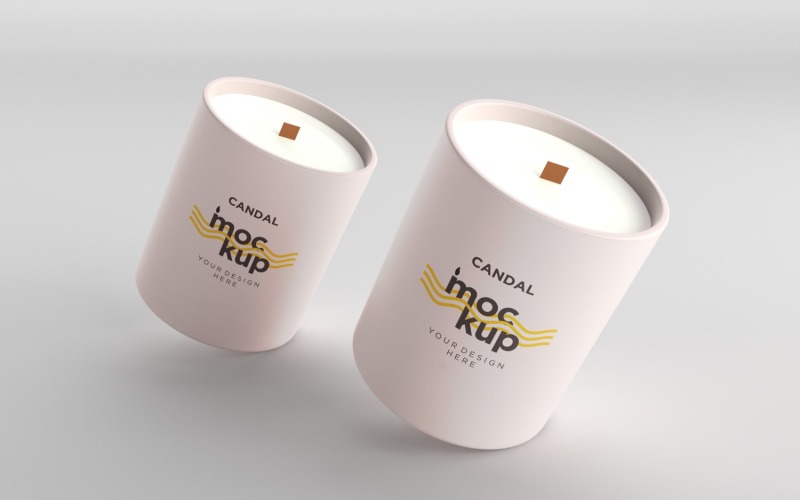 Two Candle Label Packaging Mockup 75 Product Mockup