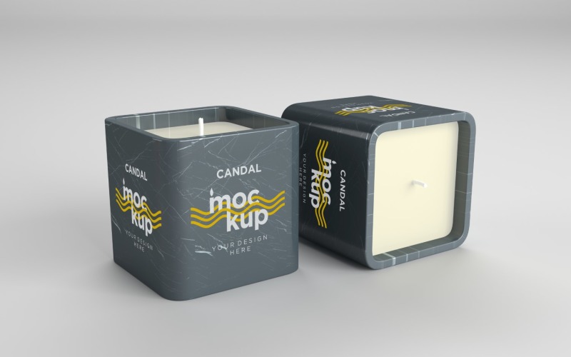 Two Jar Candle Label Mockup 02 Product Mockup