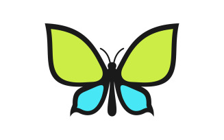 Abstract blue green butterfly