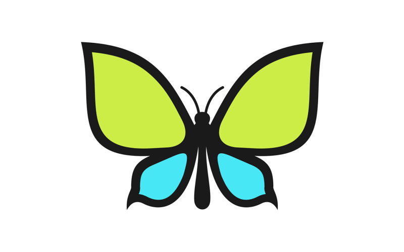 Abstract blue green butterfly Illustration