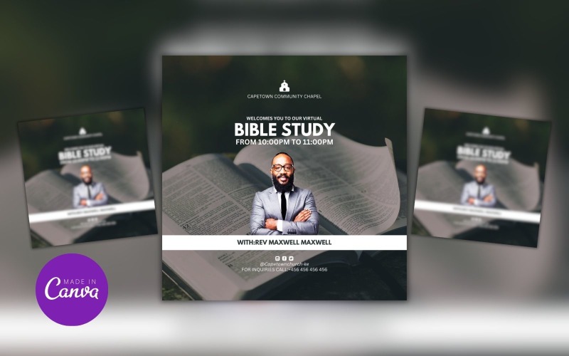 Bible Study Fellowship Design Template Social Media