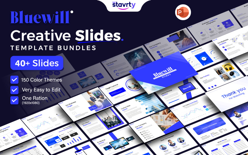 Bluewill- Business Pack PowerPoint templates, Powerful feature design. PowerPoint Template