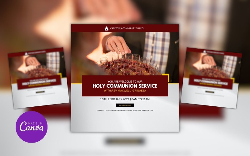 Church Communion Service Design Template Social Media