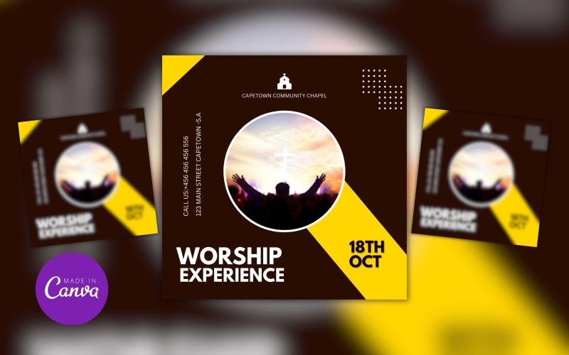 Church Worship Experience Canva Design Template Social Media