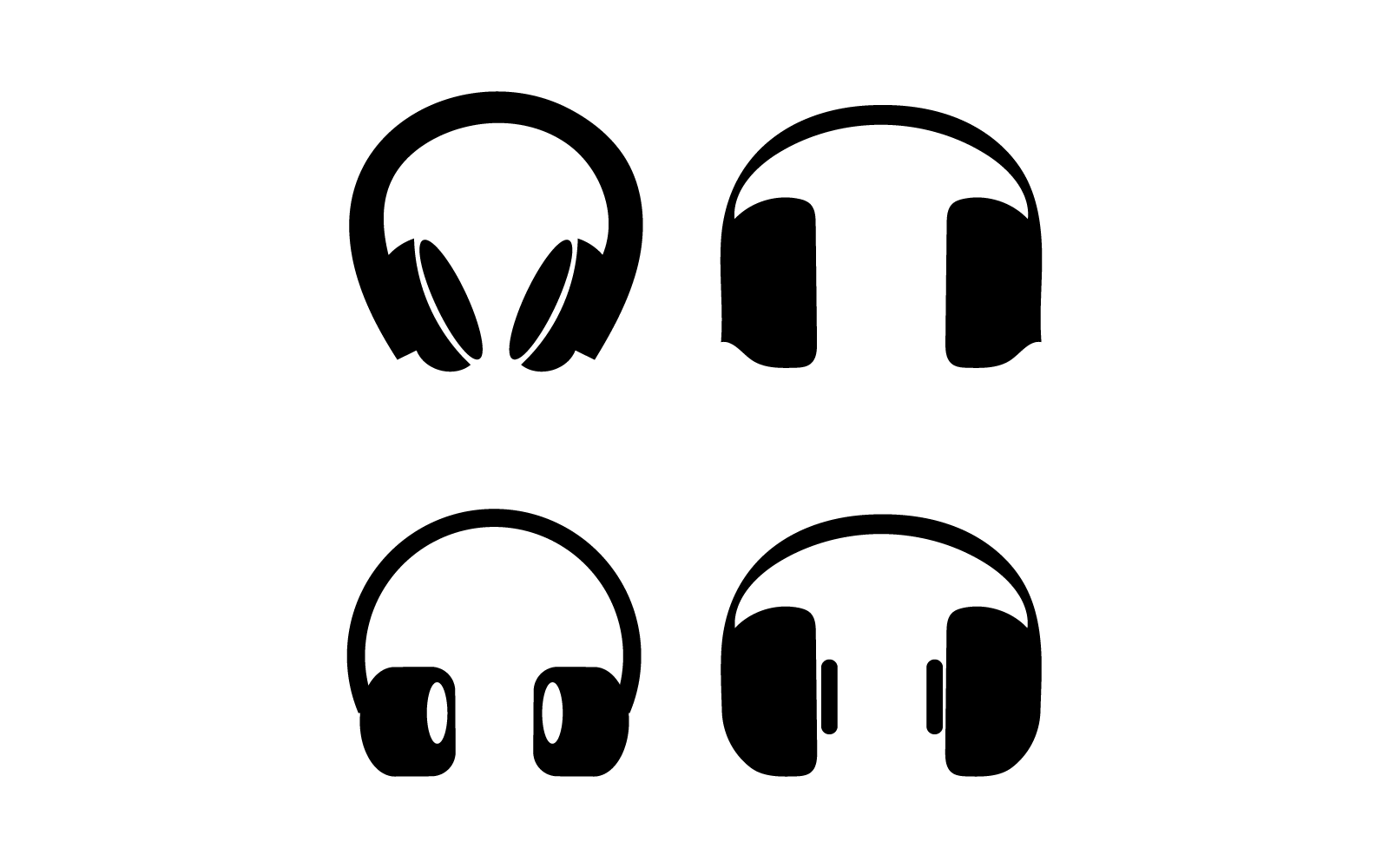 Headphone logo flat design vector illustration