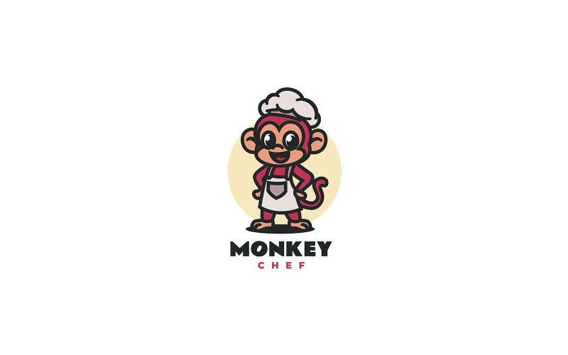 Monkey Chef Mascot Cartoon Logo 2 Logo Template
