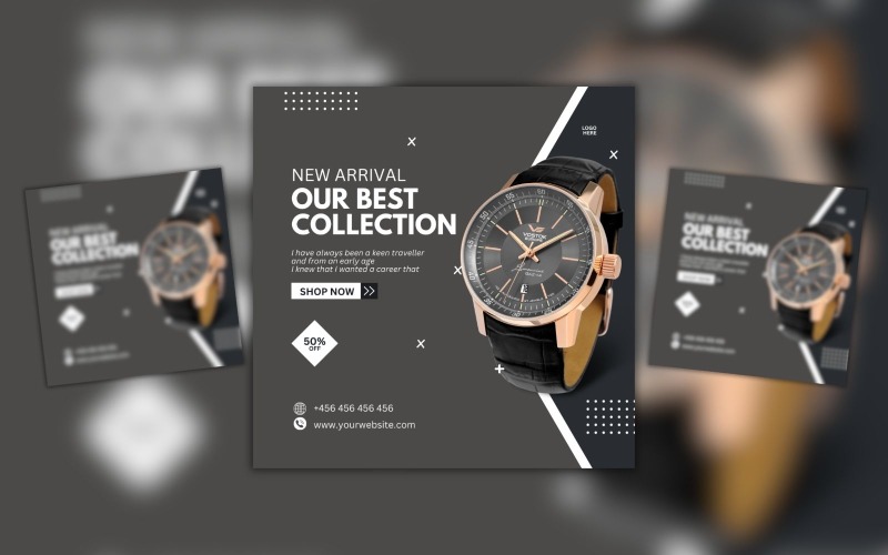 Newest Watch Collection Sale Design Template Social Media