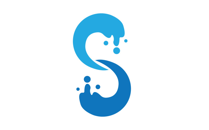 S splash water blue logo vector version v18 Logo Template