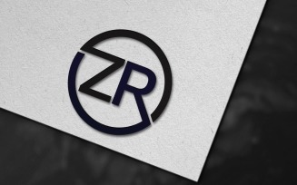 Circle ZR Letter Logo Template Design