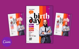 Happy Birthday A4 Flyer Design Template