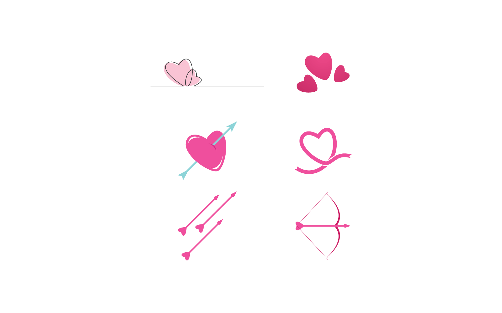 Liefde embleemontwerp pictogram vector illustratie