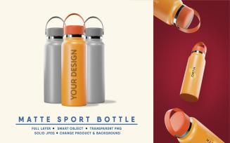 Matte Bottle Sport Mockup I Easy Editable