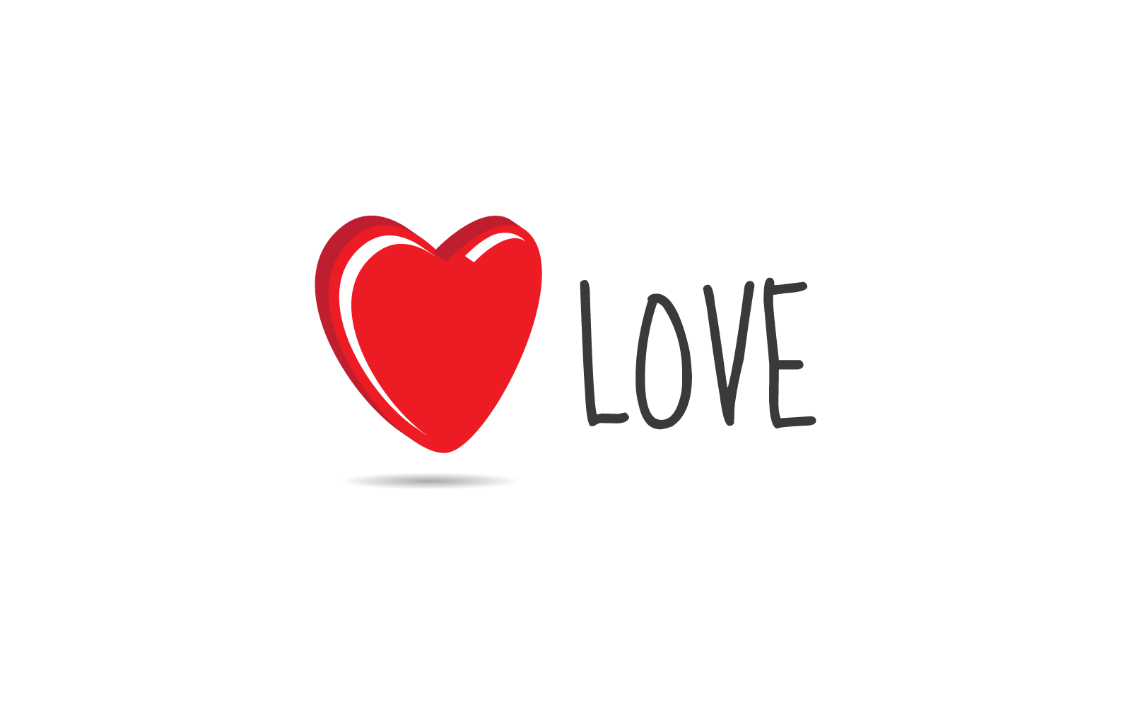 Miłość logo Płaska konstrukcja ilustracji wektorowych