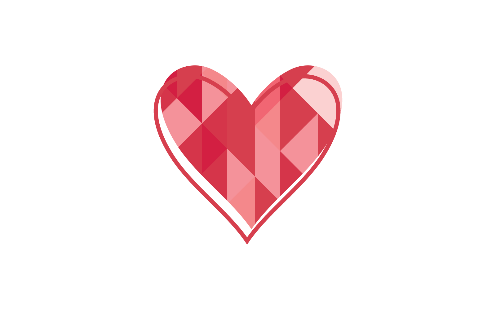 Modello di design piatto con logo pixel stile illustrazione vettoriale amore