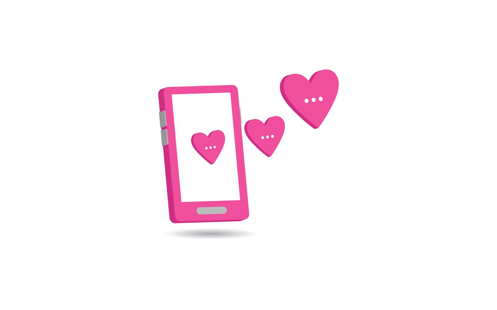 Modern love speech bubble 3d style vector Logo Template