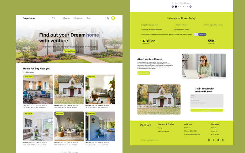 Selling Houses Landing Page UI Elements