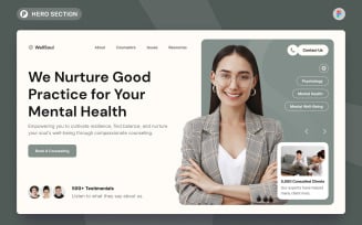 WellSoul - Psychology & Counselling Hero Section Figma Template