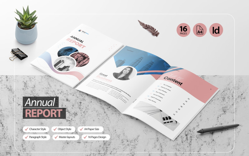 Annual Report Template - 16 pages Brochure Corporate Identity