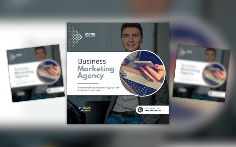 Business Marketing Agency Canva Design Template Social Media
