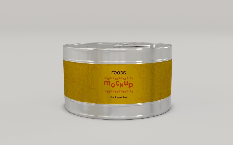 Food Tin Can Mockups PSD 05 Product Mockup