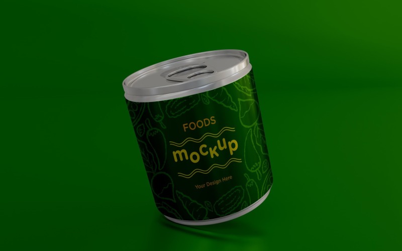 Metal Food Tin Packaging Mockup 01 Product Mockup
