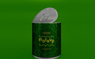 Metal Food Tin Packaging Mockup 02