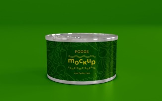Metal Food Tin Packaging Mockup 04