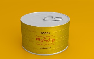 Metal Food Tin Packaging Mockup 06