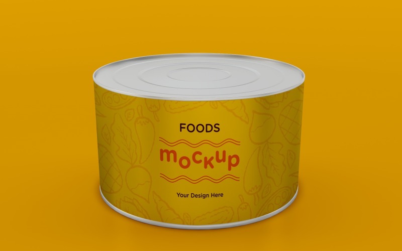Metal Food Tin Packaging Mockup 08 Product Mockup