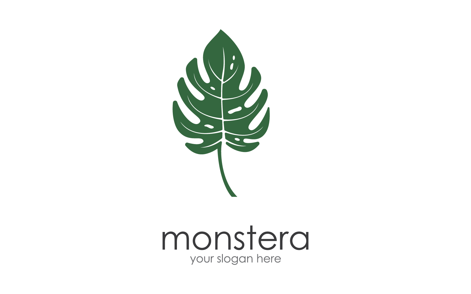 Monstera leaf logo illustration vector flat design template