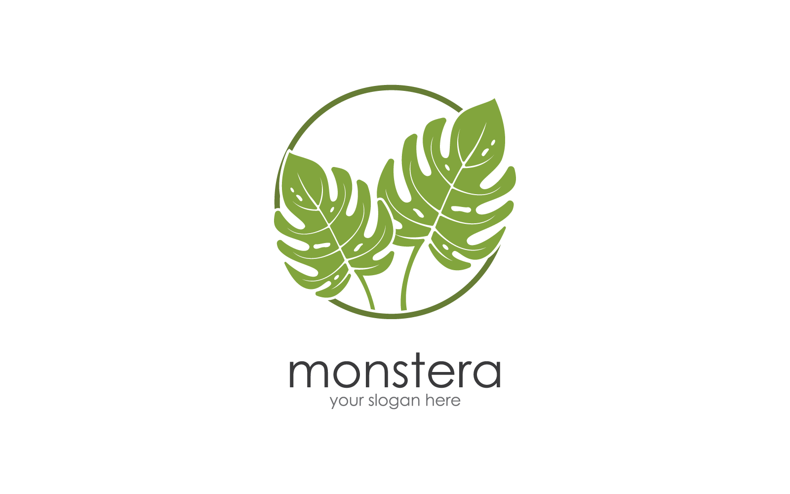 Monstera leaf logo vector design illustration template