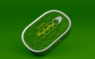 Rectangle Metal Food Tin Packaging Mockup 10