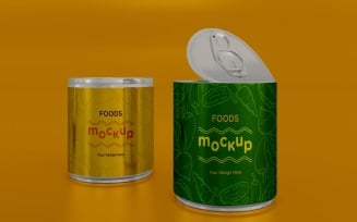Two Food Tin Can Mockups PSD 01