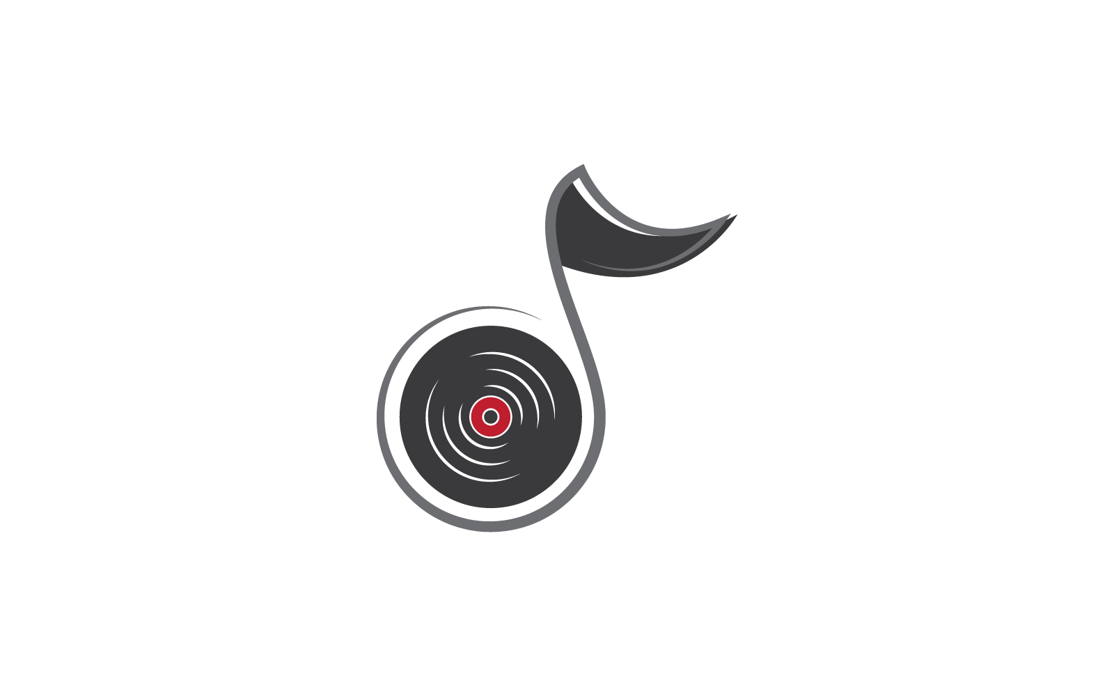 Vinyl music icon vector flat design template Logo Template