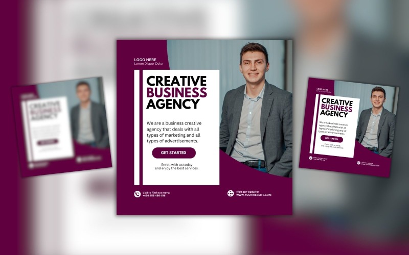 Creative Business Agency Canva Design Template Social Media