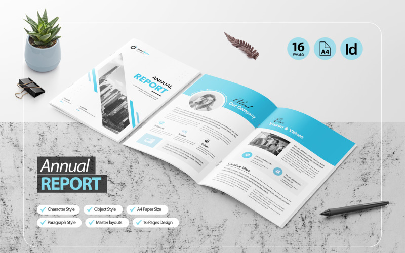16 Pages Annual Report - Brochure Template Corporate Identity