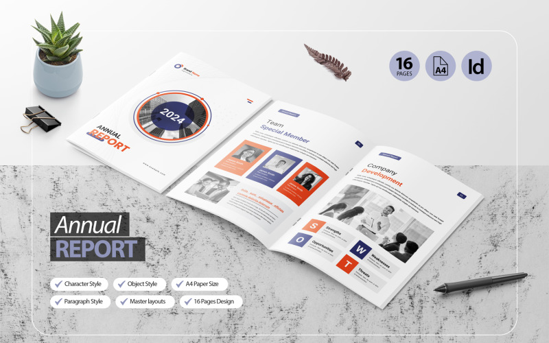 16 Pages Annual Report Template Corporate Identity